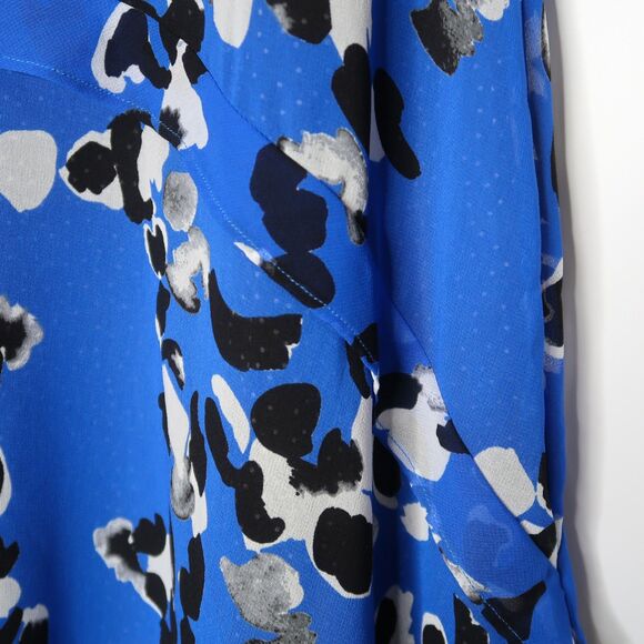 Cabi‎ Womens Sleeveless Dress Size Medium Blue Black Floral Polka Dot Layered - Picture 11 of 11